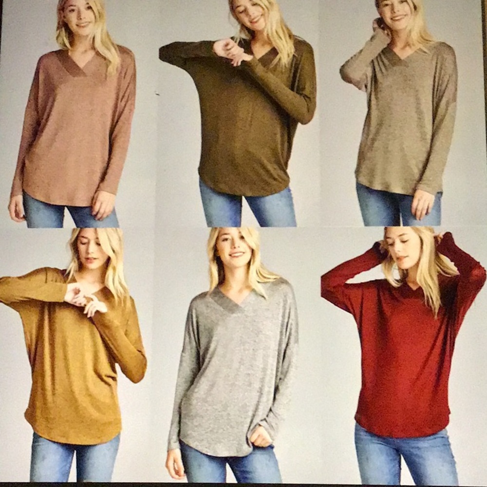 SOFTEST EVER  V-Neck TOP LONG SLEEVE